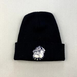 Vintage Georgetown Hoyas Beanie Hat Cap Black Knit University College USA 90s